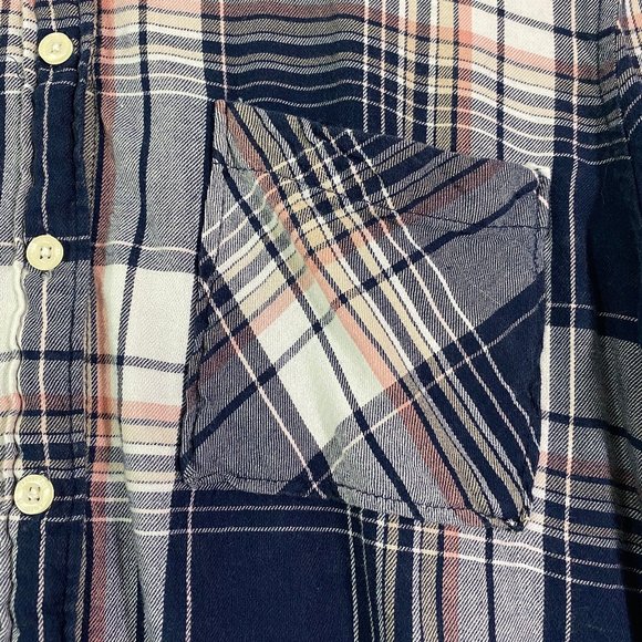 Aeropostale Navy Blue Plaid Button Shirt - Picture 4 of 9